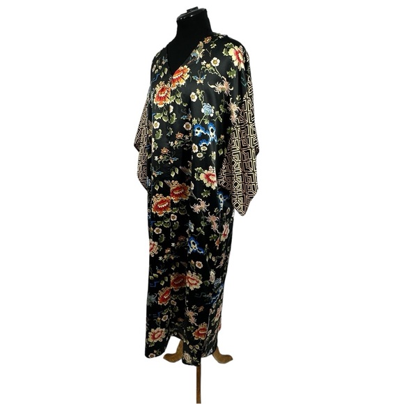 NWT Natori Black Floral Zip Caftan, Size M - Picture 5 of 13